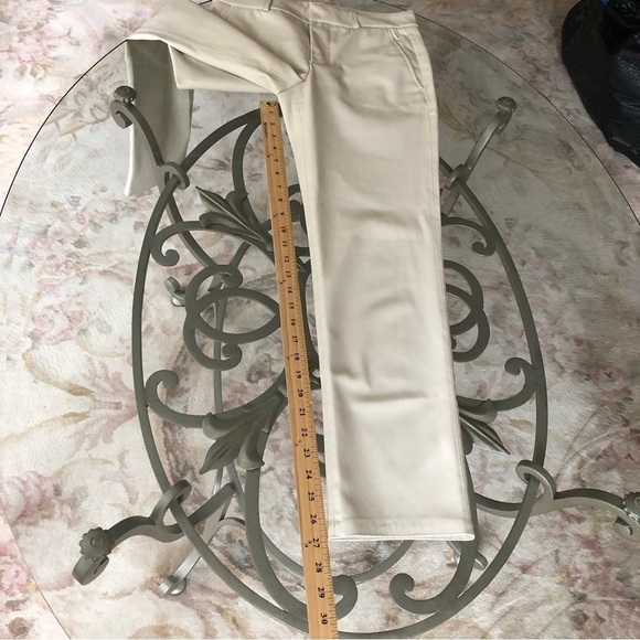 ZARA Ivory White Vegan leather Straight Leg Chino Style Pants 2 - Picture 8 of 9